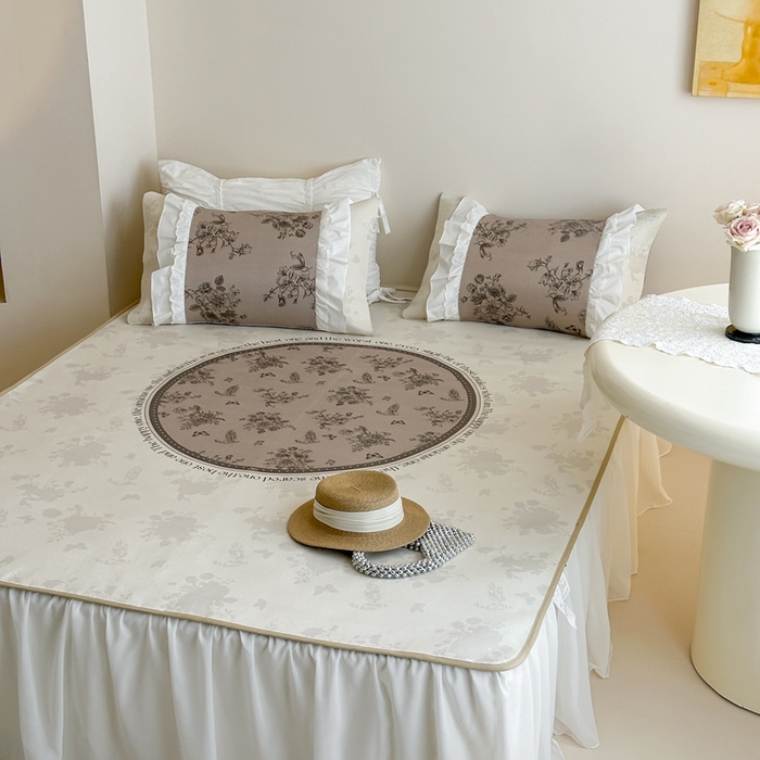 91家纺网 家纺一手货源 找家纺 觅糖2025新款博主风雪纺花边藤席  法式庄园