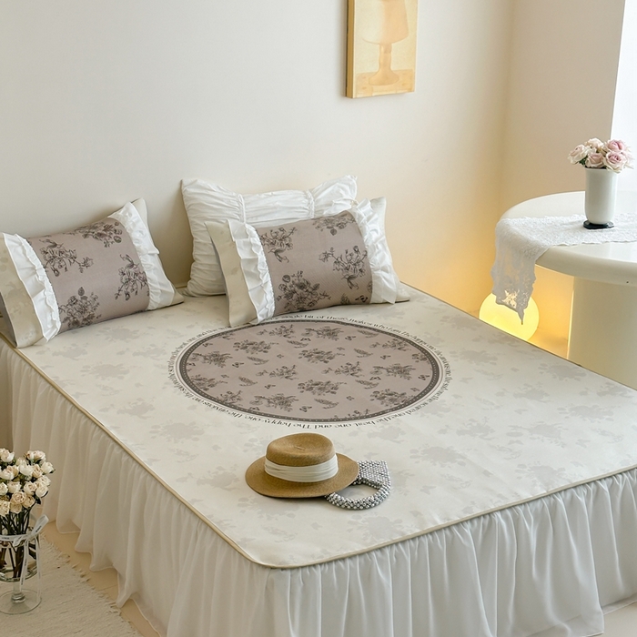 91家纺网 家纺一手货源 找家纺 觅糖2025新款博主风雪纺花边藤席  法式庄园