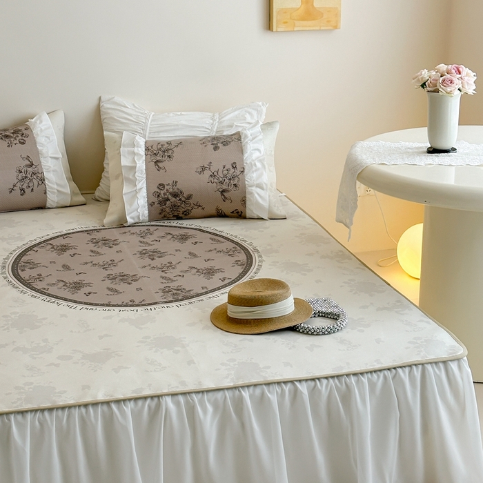 91家纺网 家纺一手货源 找家纺 觅糖2025新款博主风雪纺花边藤席  法式庄园