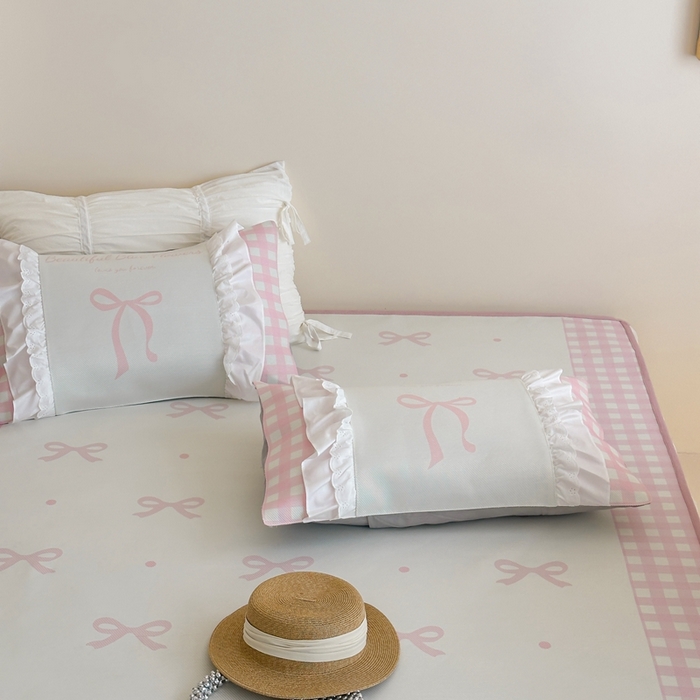 91家纺网 家纺一手货源 找家纺 觅糖2025新款博主风雪纺花边藤席  粉色蝶海