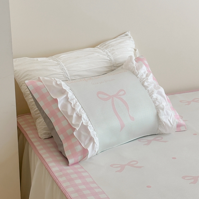 91家纺网 家纺一手货源 找家纺 觅糖2025新款博主风雪纺花边藤席  粉色蝶海