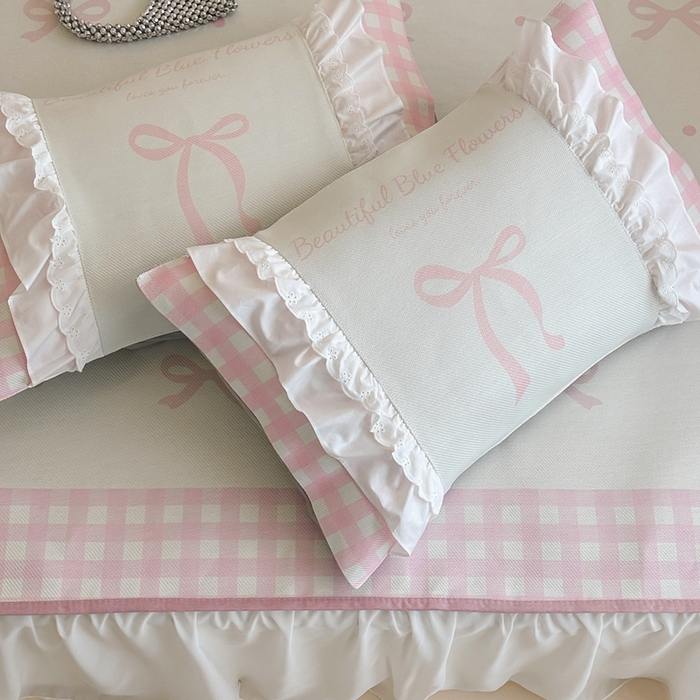 91家纺网 家纺一手货源 找家纺 觅糖2025新款博主风雪纺花边藤席  粉色蝶海