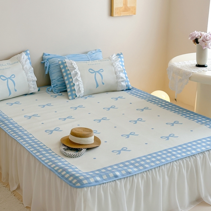 91家纺网 家纺一手货源 找家纺 觅糖2025新款博主风雪纺花边藤席  海盐水晶