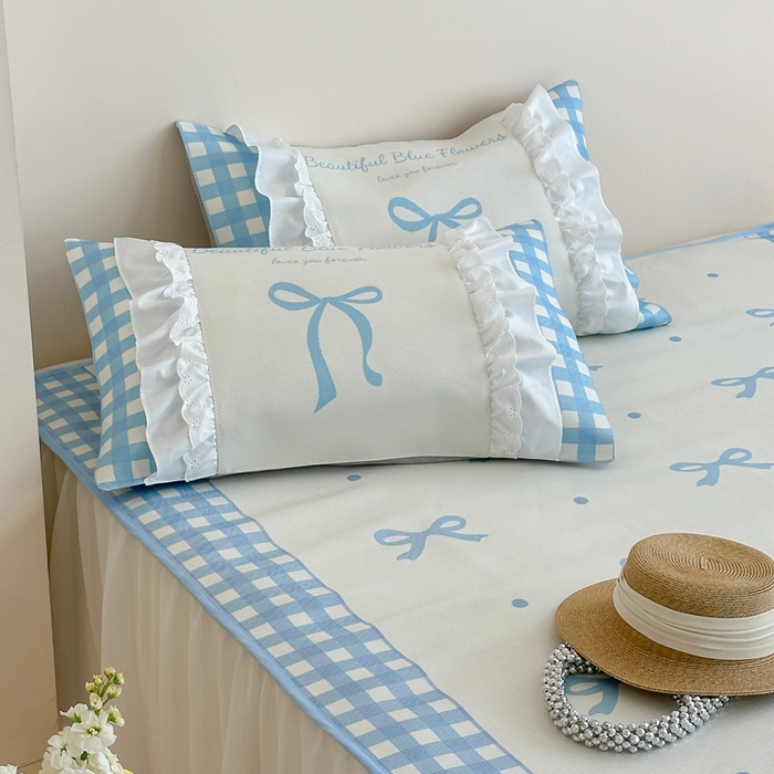 91家纺网 家纺一手货源 找家纺 觅糖2025新款博主风雪纺花边藤席  海盐水晶