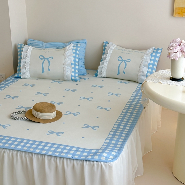 91家纺网 家纺一手货源 找家纺 觅糖2025新款博主风雪纺花边藤席  海盐水晶