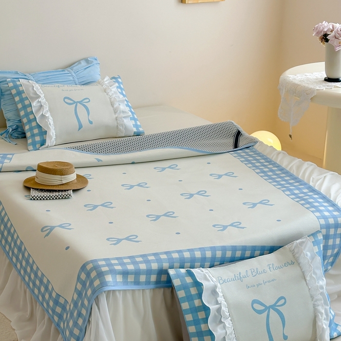 91家纺网 家纺一手货源 找家纺 觅糖2025新款博主风雪纺花边藤席  海盐水晶