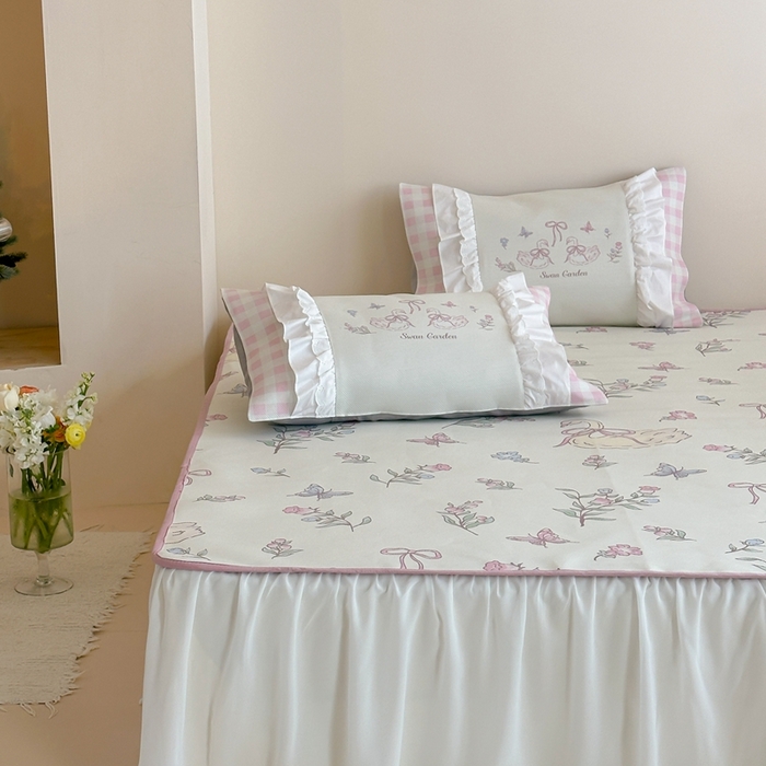 91家纺网 家纺一手货源 找家纺 觅糖2025新款博主风雪纺花边藤席  花蝶仙踪