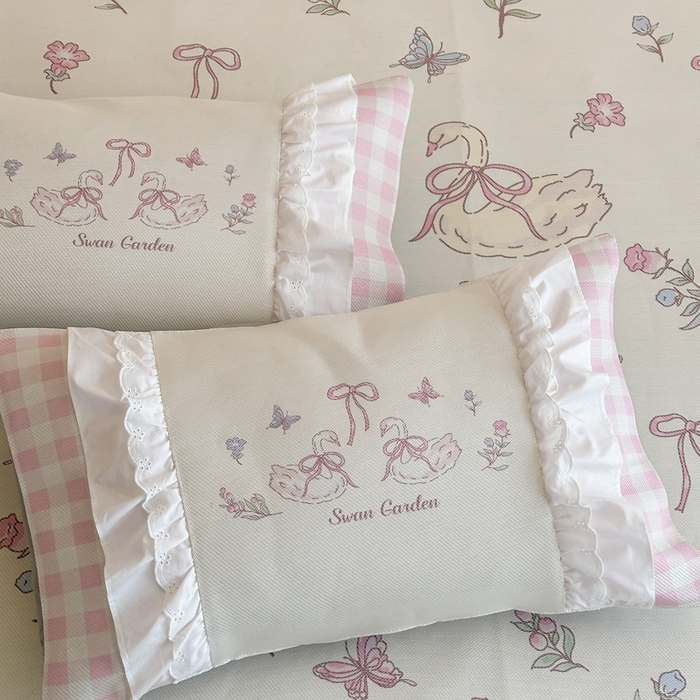 91家纺网 家纺一手货源 找家纺 觅糖2025新款博主风雪纺花边藤席  花蝶仙踪