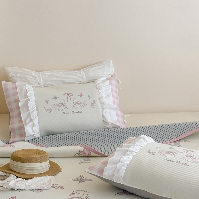 91家纺网 家纺一手货源 找家纺 觅糖2025新款博主风雪纺花边藤席  花蝶仙踪