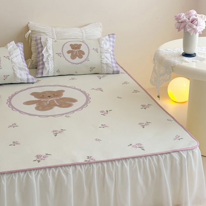 91家纺网 家纺一手货源 找家纺 觅糖2025新款博主风雪纺花边藤席  花花熊酱