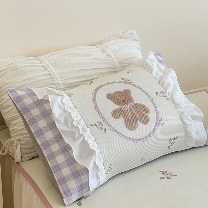 91家纺网 家纺一手货源 找家纺 觅糖2025新款博主风雪纺花边藤席  花花熊酱