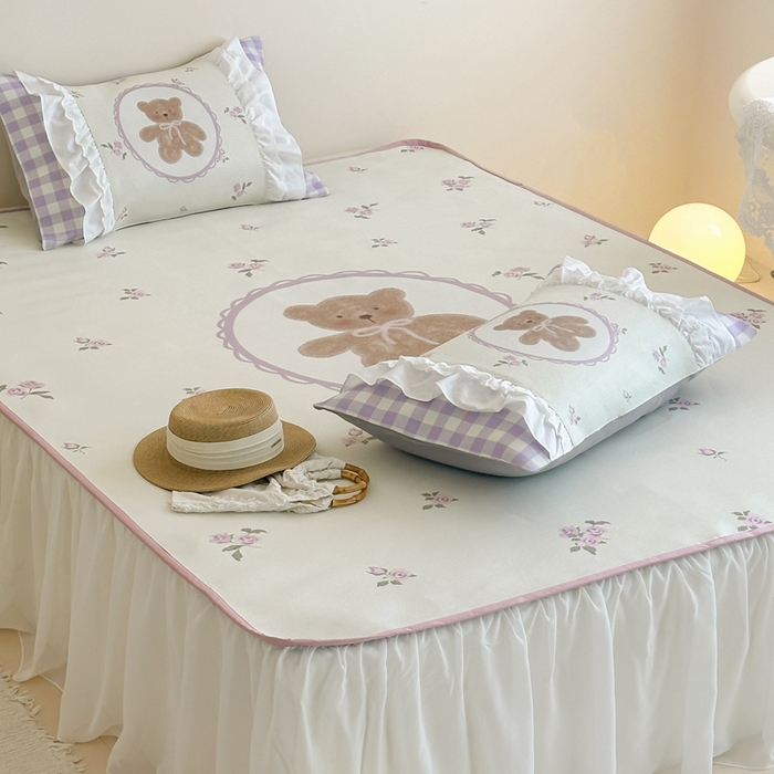 91家纺网 家纺一手货源 找家纺 觅糖2025新款博主风雪纺花边藤席  花花熊酱