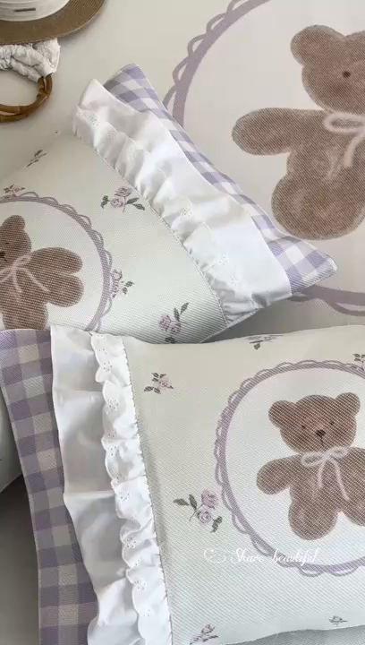 91家纺网 家纺一手货源 找家纺 觅糖2025新款博主风雪纺花边藤席  花花熊酱