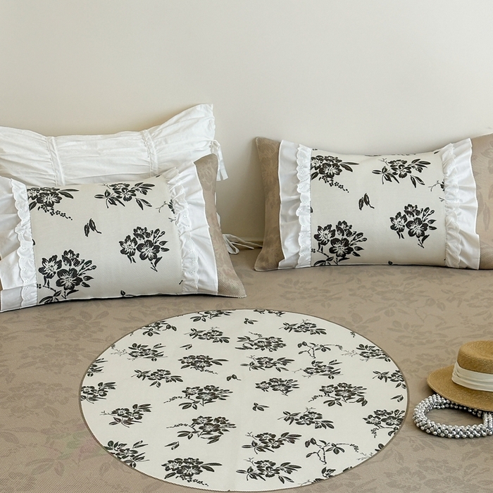 91家纺网 家纺一手货源 找家纺 觅糖2025新款博主风雪纺花边藤席  南法假日