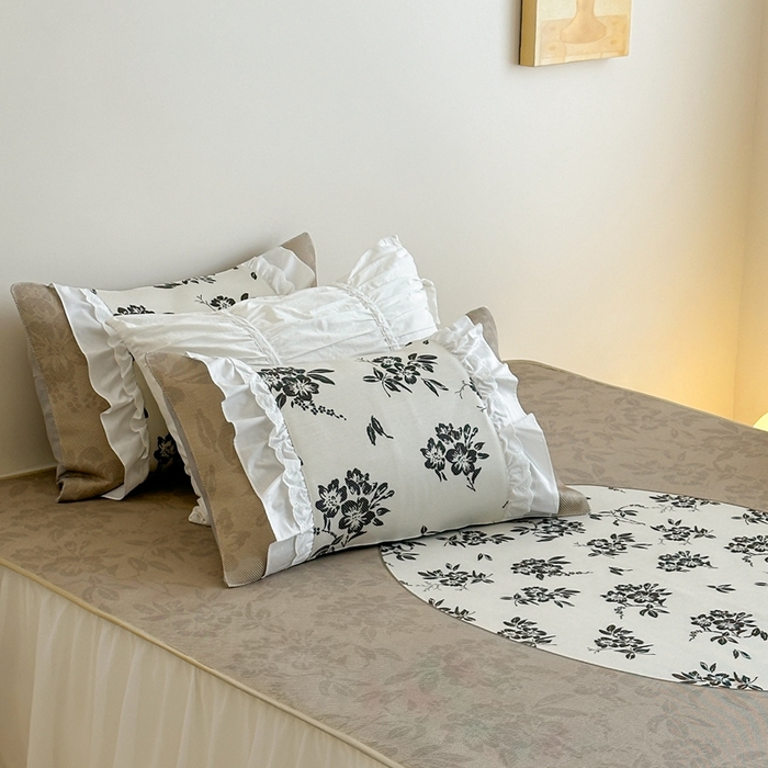 91家纺网 家纺一手货源 找家纺 觅糖2025新款博主风雪纺花边藤席  南法假日