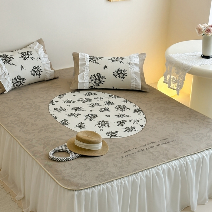 91家纺网 家纺一手货源 找家纺 觅糖2025新款博主风雪纺花边藤席  南法假日