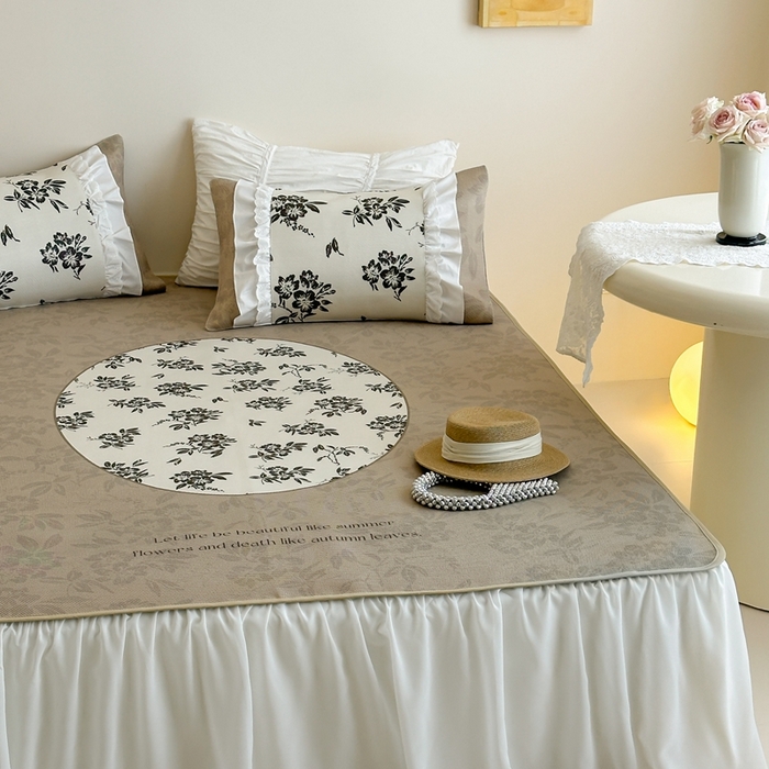 91家纺网 家纺一手货源 找家纺 觅糖2025新款博主风雪纺花边藤席  南法假日