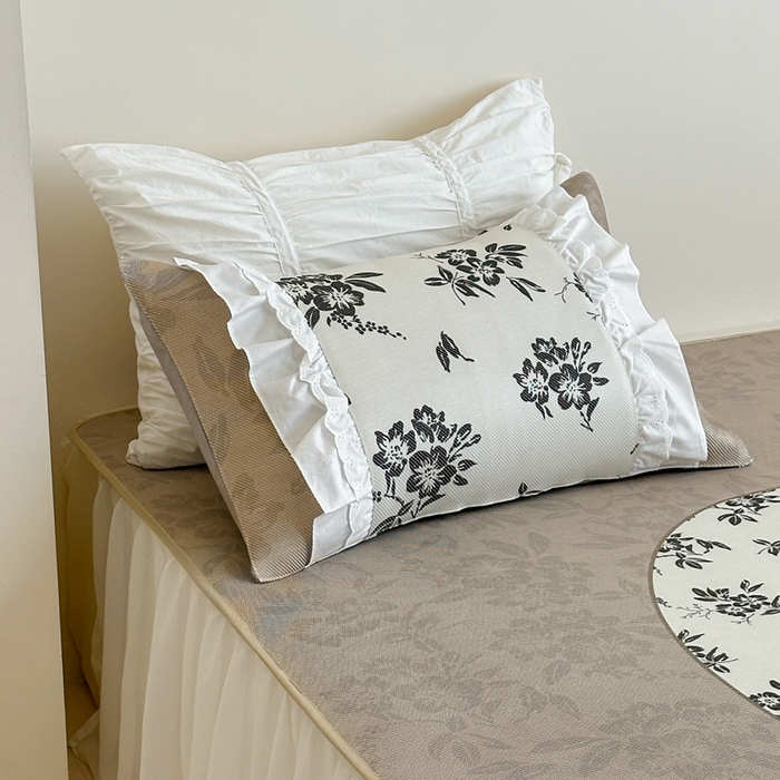 91家纺网 家纺一手货源 找家纺 觅糖2025新款博主风雪纺花边藤席  南法假日