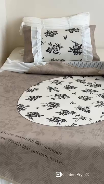 91家纺网 家纺一手货源 找家纺 觅糖2025新款博主风雪纺花边藤席  南法假日