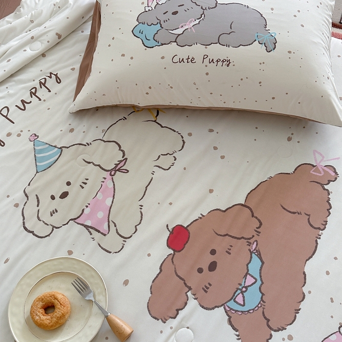 91家纺网 家纺一手货源 找家纺 觅糖2025卡通数码凉感夏被  瞌睡狗