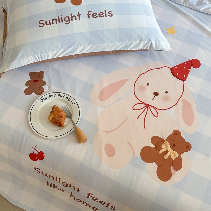 91家纺网 家纺一手货源 找家纺 觅糖2025卡通数码凉感夏被  礼帽兔