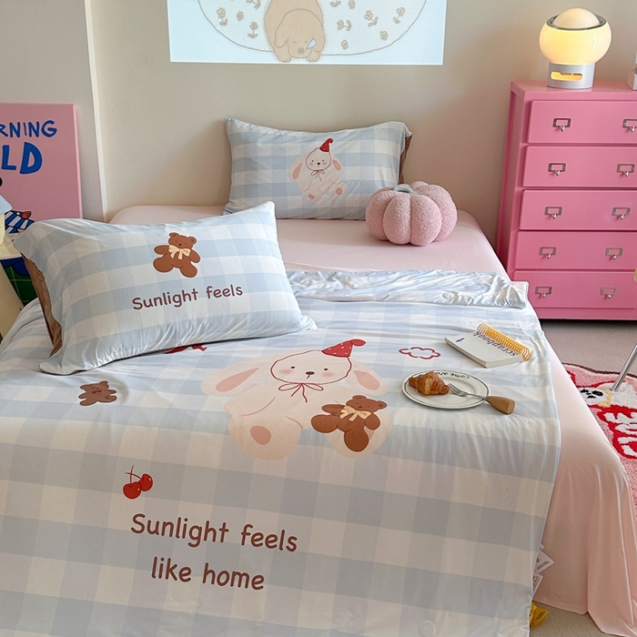 91家纺网 家纺一手货源 找家纺 觅糖2025卡通数码凉感夏被  礼帽兔