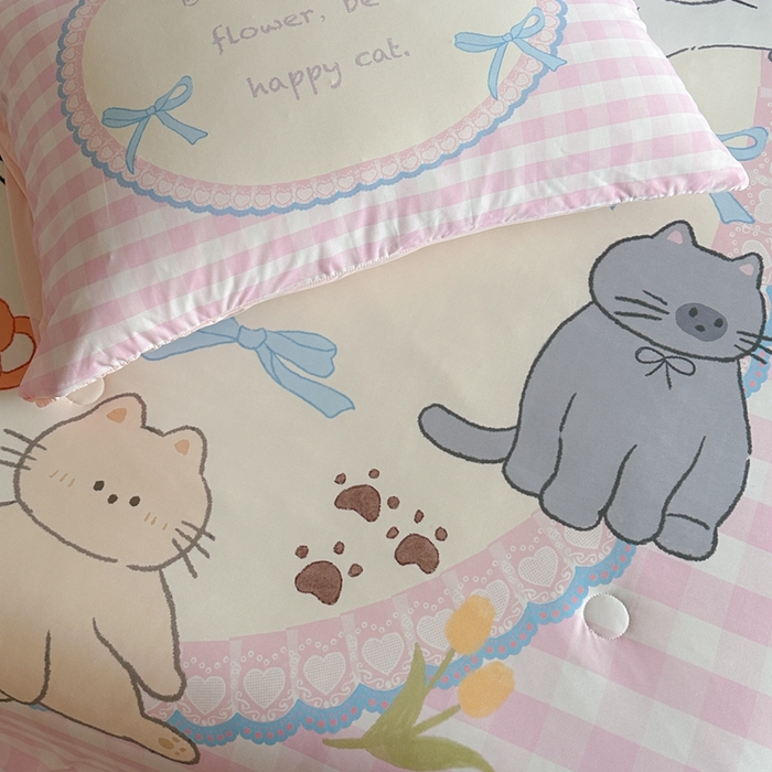 91家纺网 家纺一手货源 找家纺 觅糖2025卡通数码凉感夏被  猫猫乐园