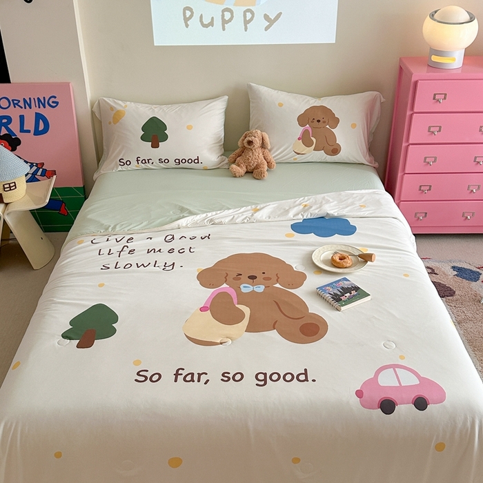 91家纺网 家纺一手货源 找家纺 觅糖2025卡通数码凉感夏被  晴天狗