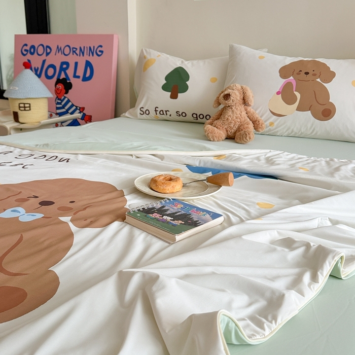 91家纺网 家纺一手货源 找家纺 觅糖2025卡通数码凉感夏被  晴天狗