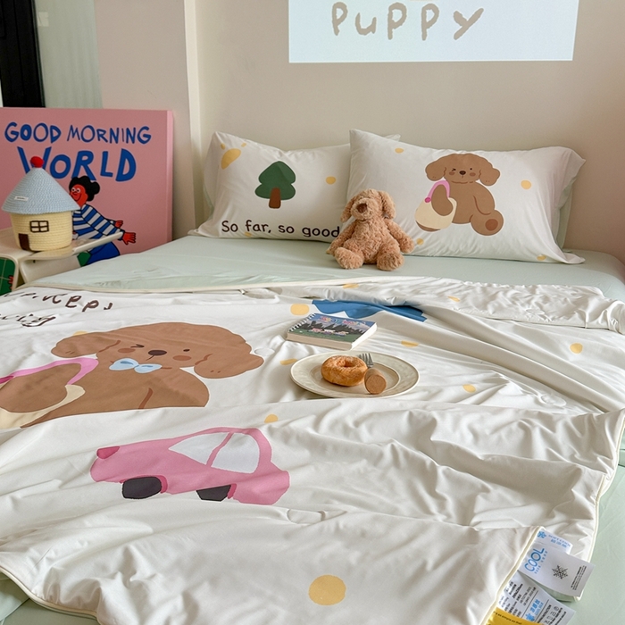 91家纺网 家纺一手货源 找家纺 觅糖2025卡通数码凉感夏被  晴天狗