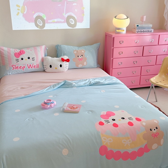 91家纺网 家纺一手货源 找家纺 觅糖2025卡通数码凉感夏被  生日派对