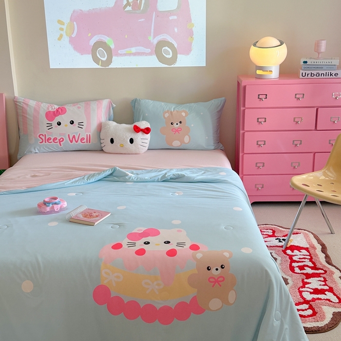 91家纺网 家纺一手货源 找家纺 觅糖2025卡通数码凉感夏被  生日派对