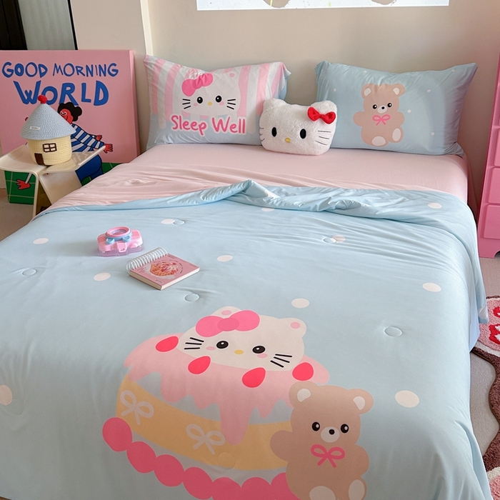 91家纺网 家纺一手货源 找家纺 觅糖2025卡通数码凉感夏被  生日派对