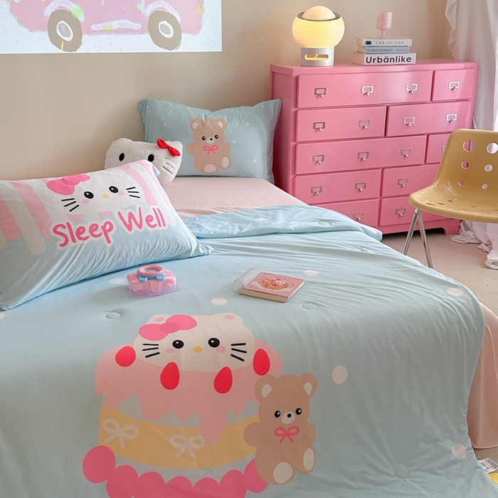 91家纺网 家纺一手货源 找家纺 觅糖2025卡通数码凉感夏被  生日派对