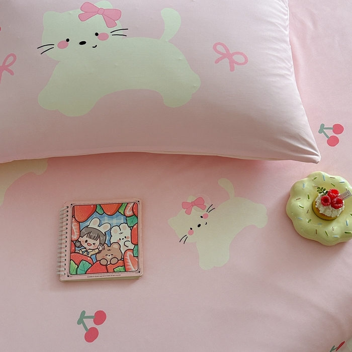 91家纺网 家纺一手货源 找家纺 觅糖2025卡通数码凉感夏被  樱桃猫