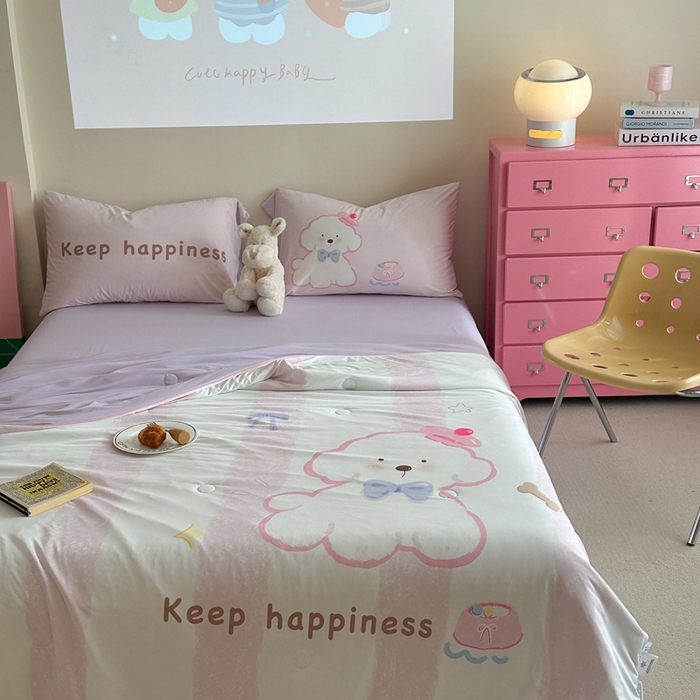 91家纺网 家纺一手货源 找家纺 觅糖2025卡通数码凉感夏被  云朵狗