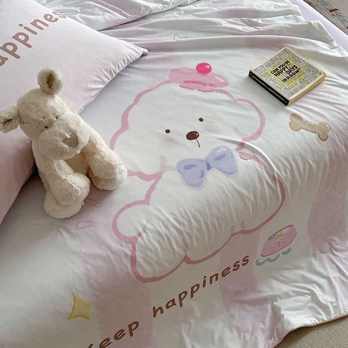 91家纺网 家纺一手货源 找家纺 觅糖2025卡通数码凉感夏被  云朵狗