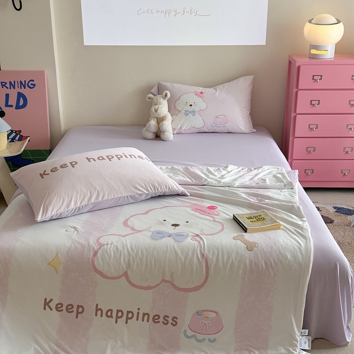 91家纺网 家纺一手货源 找家纺 觅糖2025卡通数码凉感夏被  云朵狗