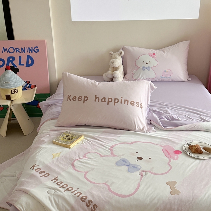 91家纺网 家纺一手货源 找家纺 觅糖2025卡通数码凉感夏被  云朵狗