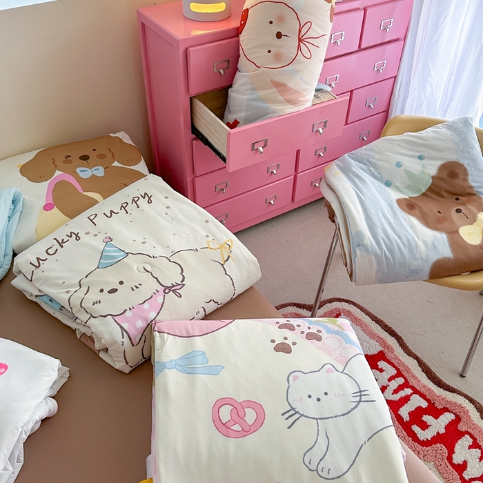 91家纺网 家纺一手货源 找家纺 觅糖2025卡通数码凉感夏被  组合（仅供参考）
