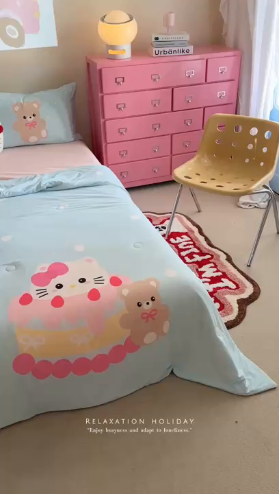 91家纺网 家纺一手货源 找家纺 觅糖2025卡通数码凉感夏被  生日派对