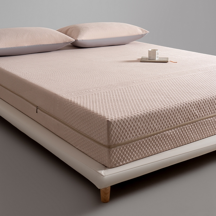 91家纺网 家纺一手货源 找家纺 叠派家纺 2025新款字母压花六面全包单床笠 床笠单件 卡其