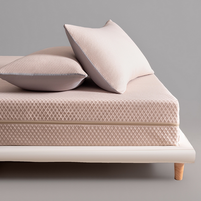 91家纺网 家纺一手货源 找家纺 叠派家纺 2025新款字母压花六面全包单床笠 床笠单件 卡其