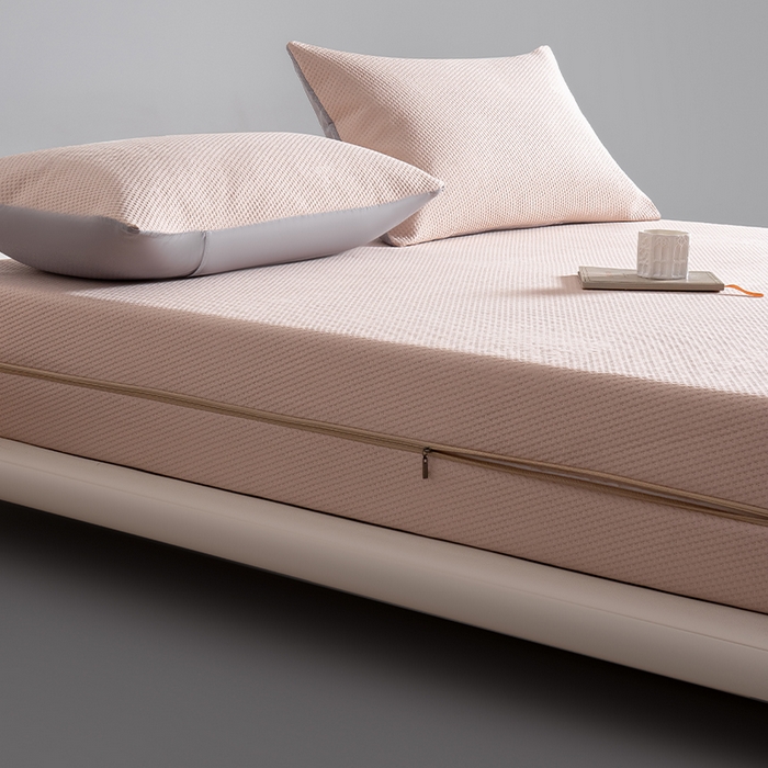 91家纺网 家纺一手货源 找家纺 叠派家纺 2025新款字母压花六面全包单床笠 床笠单件 卡其