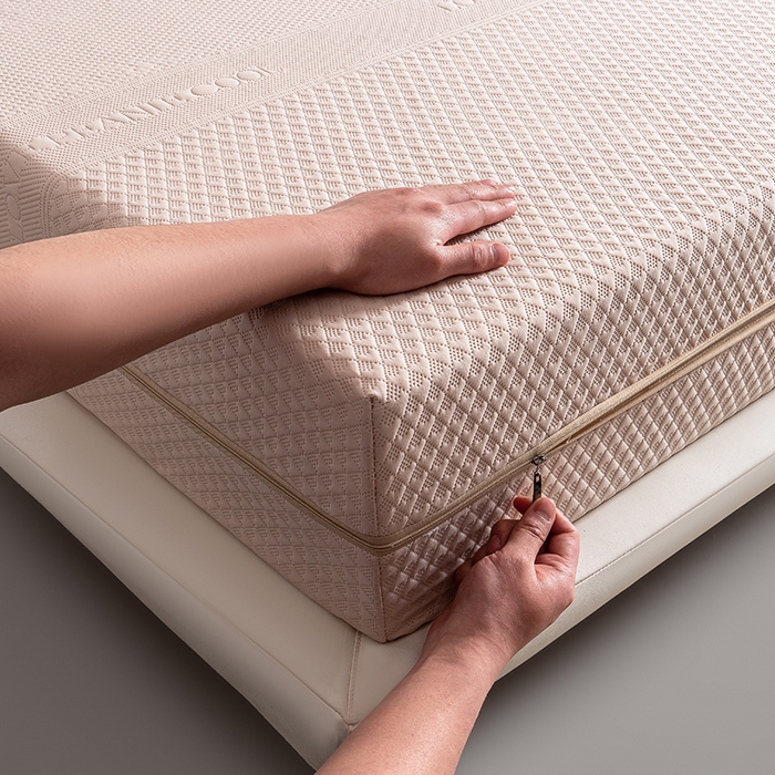 91家纺网 家纺一手货源 找家纺 叠派家纺 2025新款字母压花六面全包单床笠 床笠单件 卡其