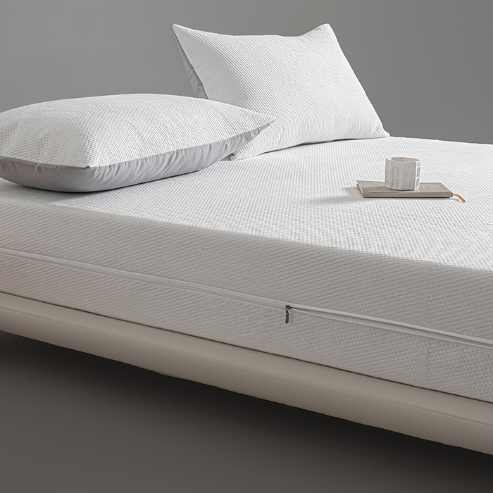 91家纺网 家纺一手货源 找家纺 叠派家纺 2025新款字母压花六面全包单床笠 床笠单件 白色