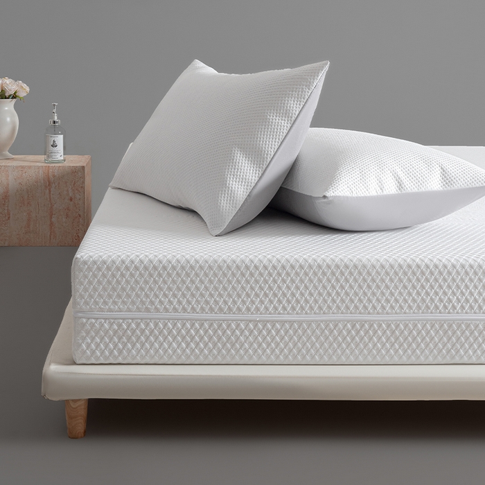 91家纺网 家纺一手货源 找家纺 叠派家纺 2025新款字母压花六面全包单床笠 床笠单件 白色