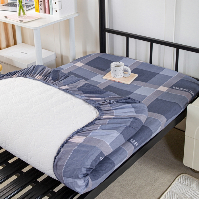 91家纺网 家纺一手货源 找家纺 锦润家纺 2025新款12868床笠床垫套全棉印花学生三件套六件套多件套幻想日记-灰