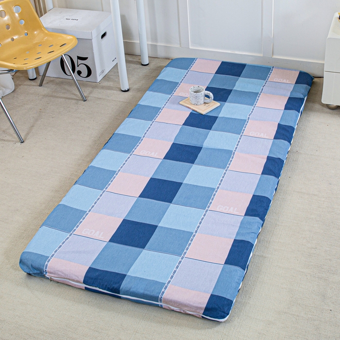 91家纺网 家纺一手货源 找家纺 锦润家纺 2025新款12868床笠床垫套全棉印花学生三件套六件套多件套杰西-蓝