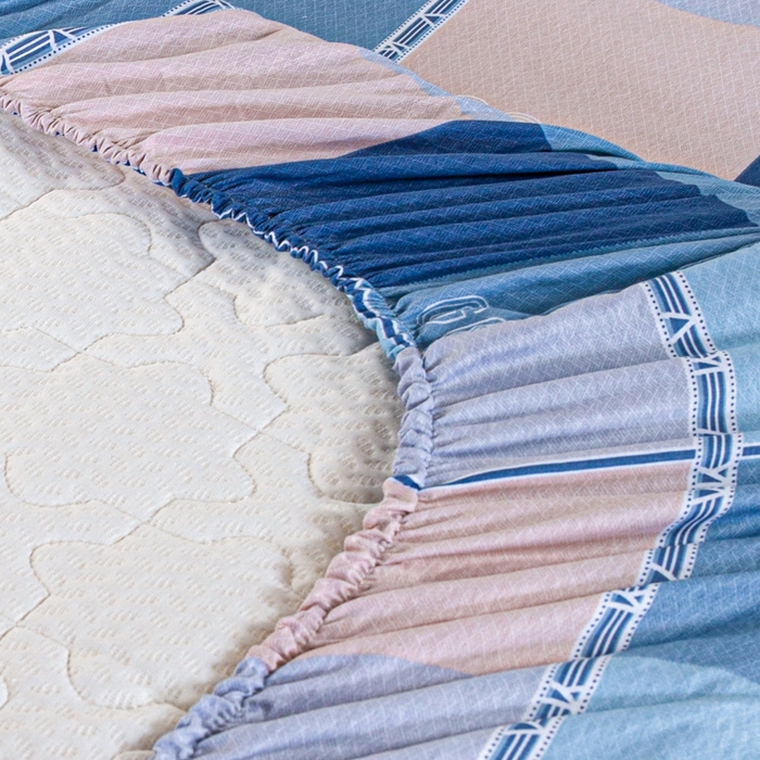 91家纺网 家纺一手货源 找家纺 锦润家纺 2025新款12868床笠床垫套全棉印花学生三件套六件套多件套杰西-蓝